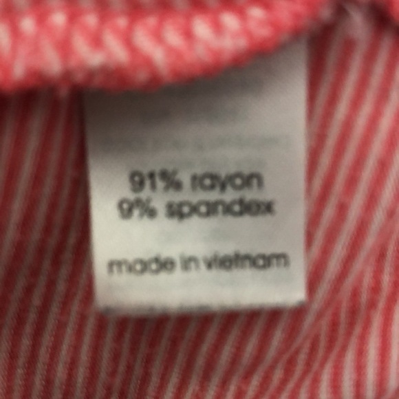 Lane Bryant Striped Popover with Ruffle and Faux Buttons. - Picture 7 of 8